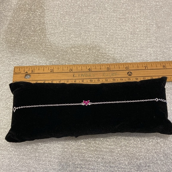 NWOT - Tibetin Silver Mini Heart Pink Crystal Necklace, Earrings & Bracelet Set - Picture 10 of 16